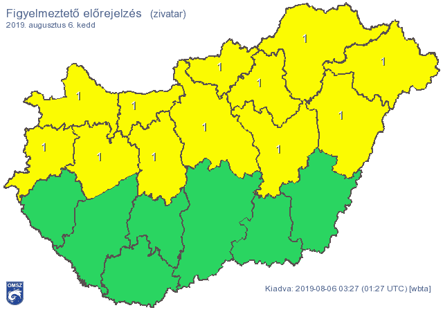 Ismét zivatarok érkeznek: figyelmeztetést adott ki a meteorológiai szolgálat