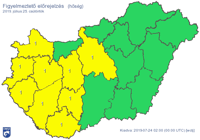 Hőségre figyelmeztet a meteorológiai szolgálat